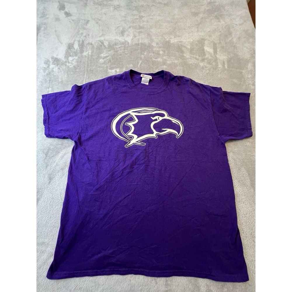 College House Adult T Shirt XL Purple Eagle Mascot College Graphic Tee